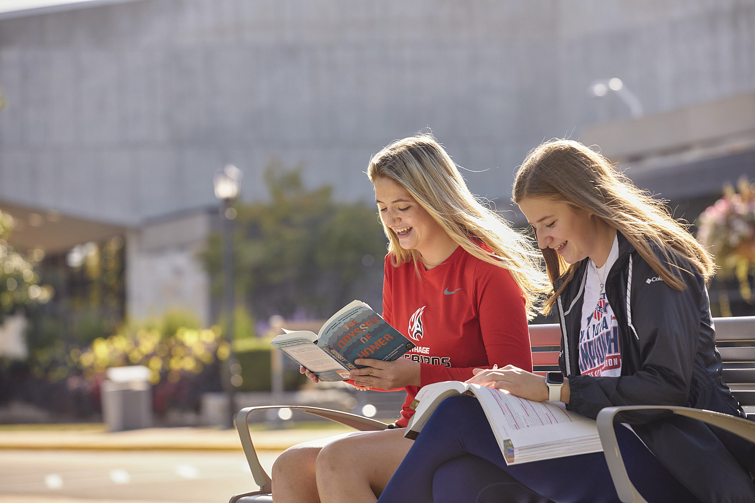 Students meet for a quick study break between classes.