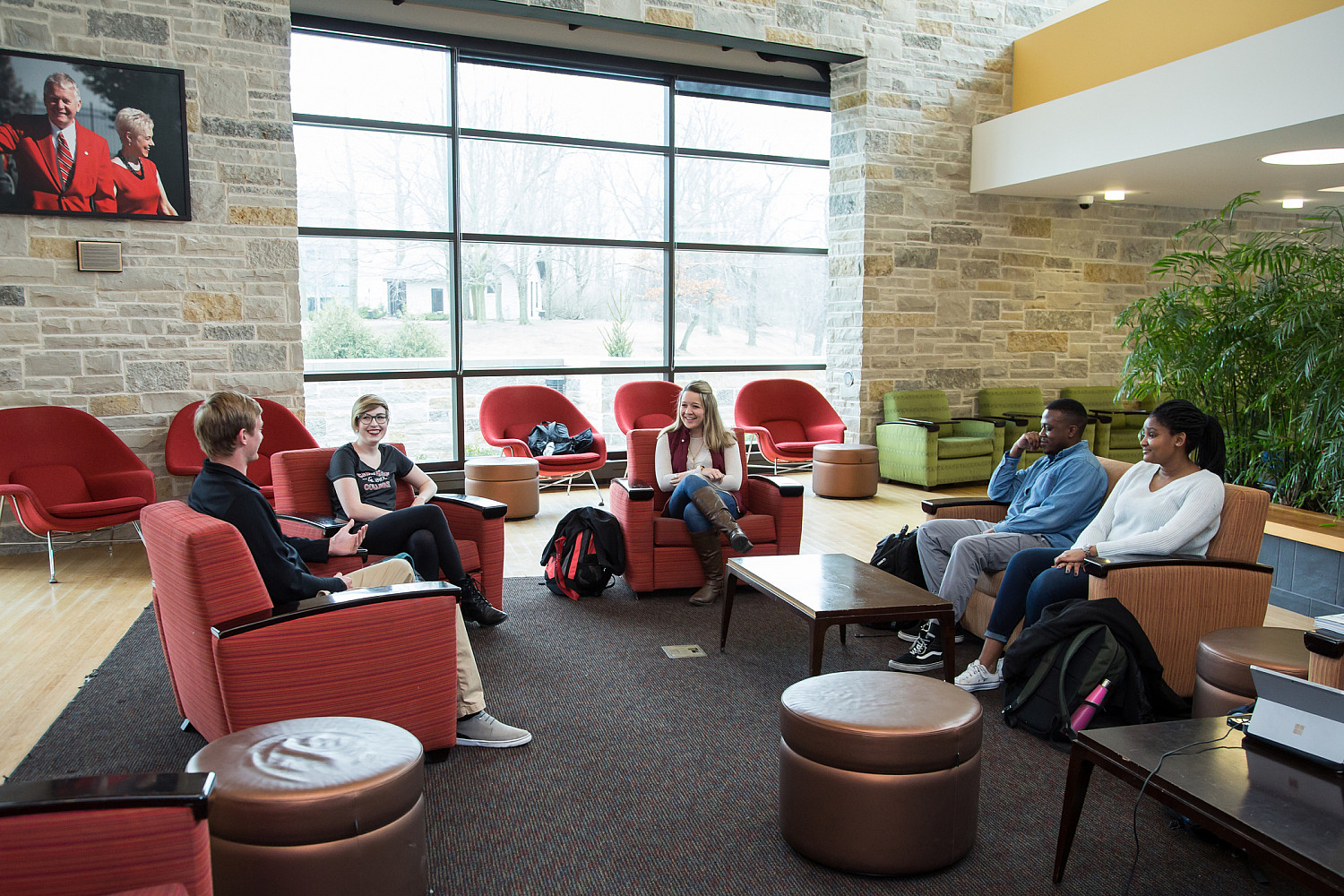 The Campbell Student Union features a comfortable campus living room, plenty of space to eat, meeting rooms for small gatherings, and a t...