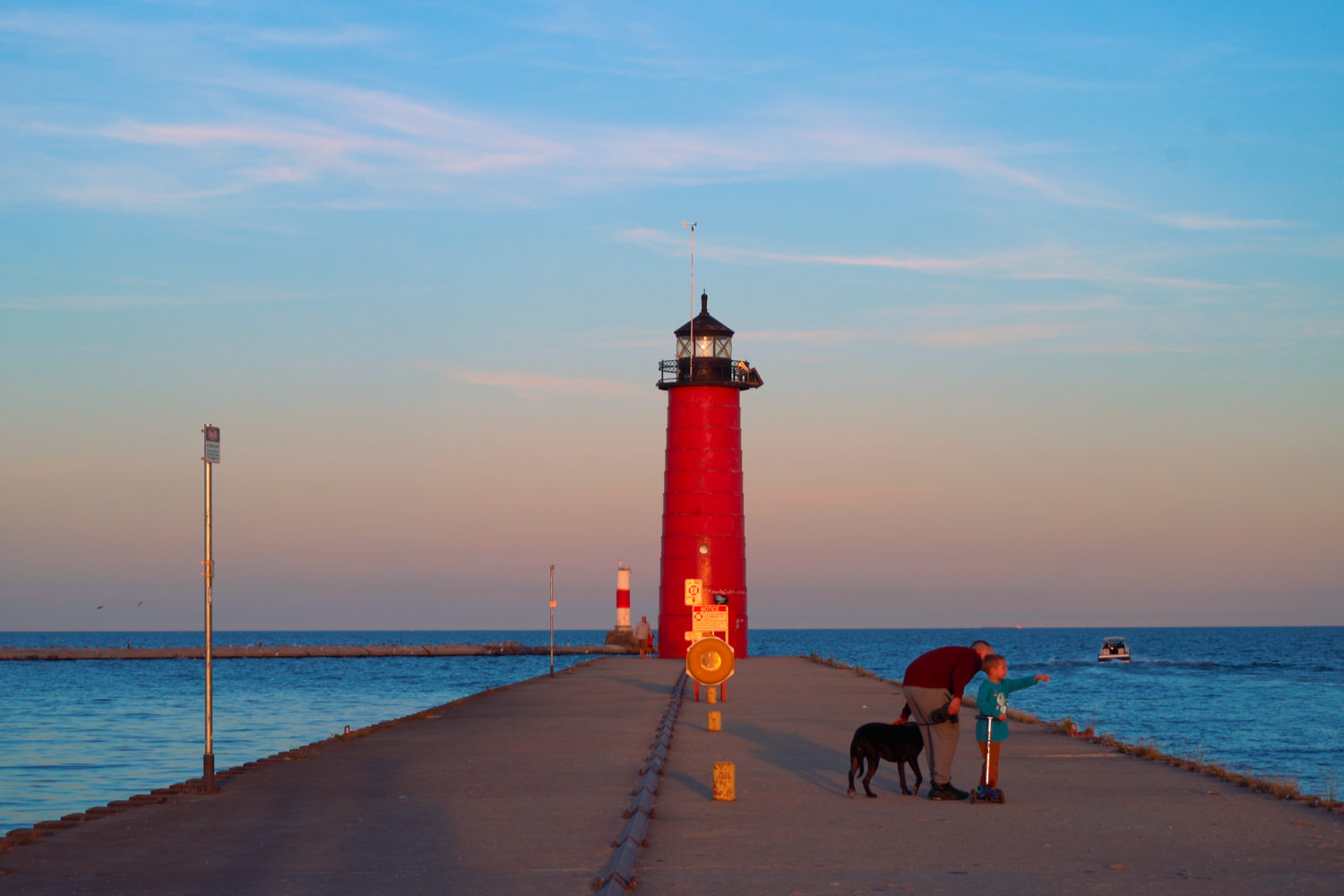 The iconic North Pier Lighthouse in Kenosha was built in 1906 and still serves as the active lighthouse for the Kenosha harbor.