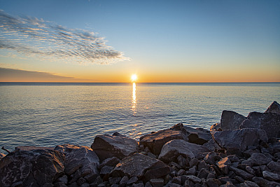 A look at the sunrise over Lake Michigan.