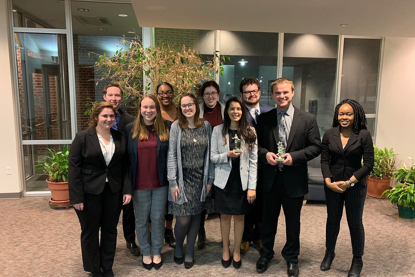 The 2018-19 Carthage Mock Trial team.