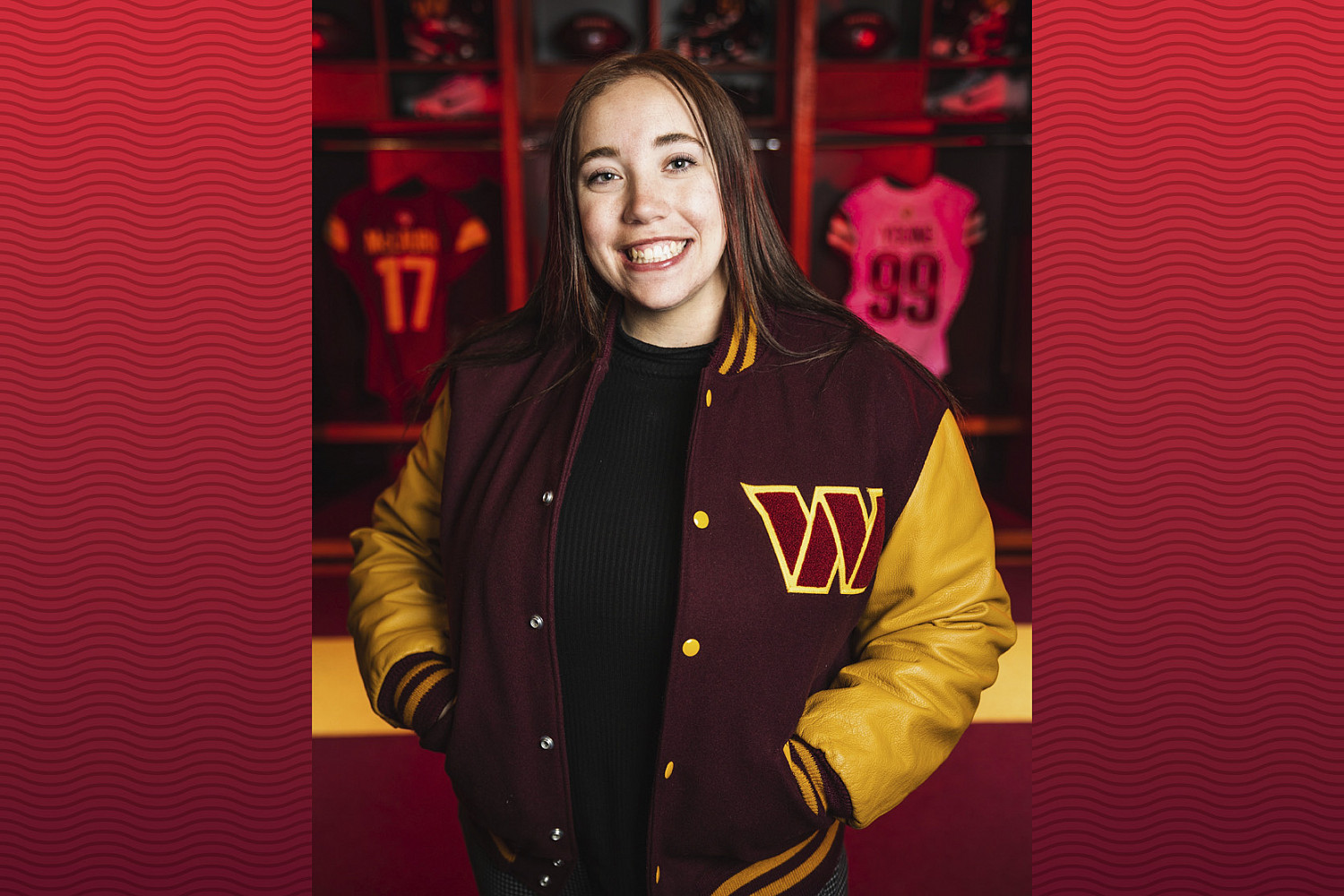 Emma Hryzan MSc '21, membership service representative for the Washington Commanders NFL team.