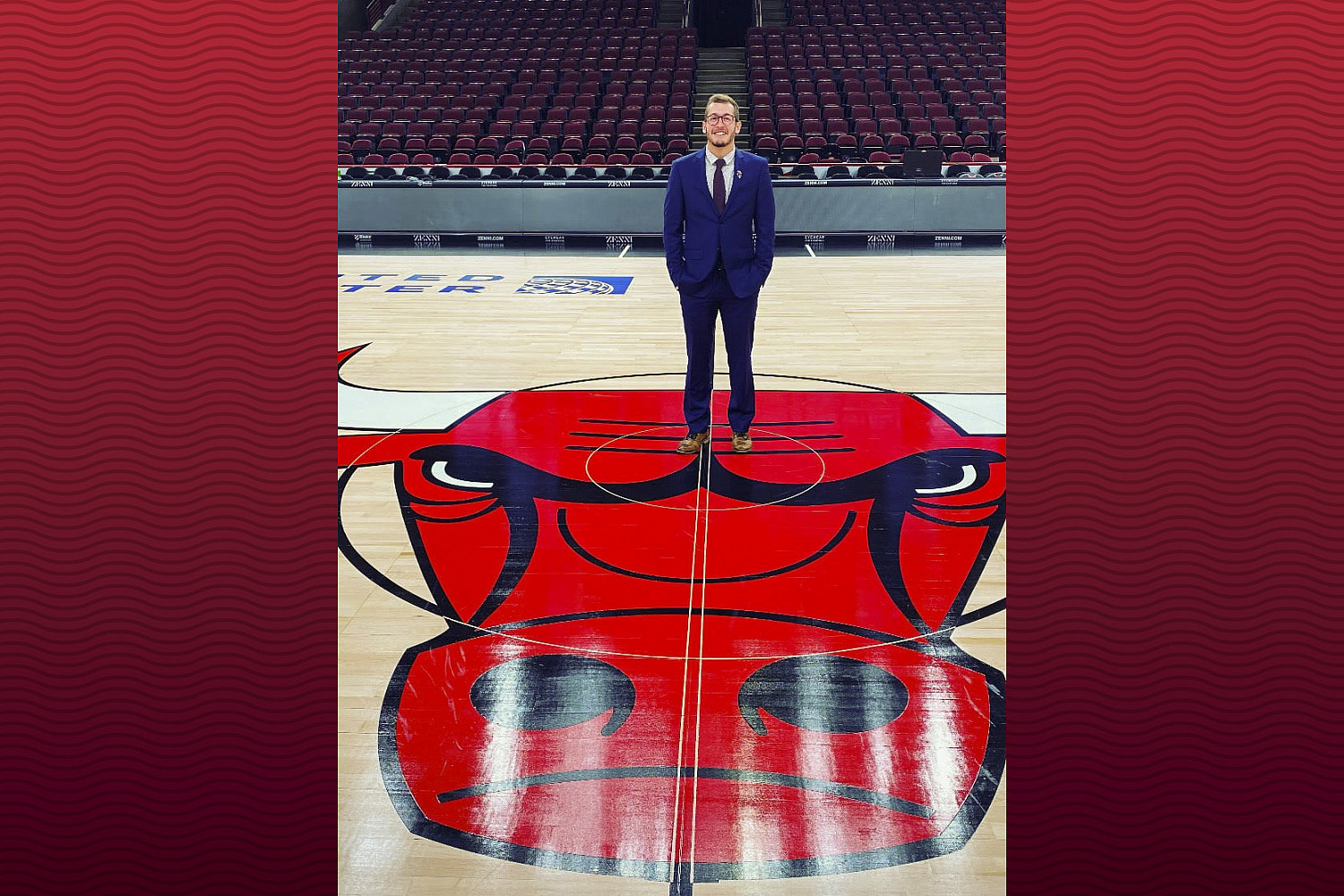 Nate Rodriguez MSc '21, account executive for the Windy City Bulls basketball team.