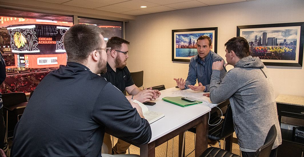 A Carthage Sports Management class visited the United Center in Chicago.