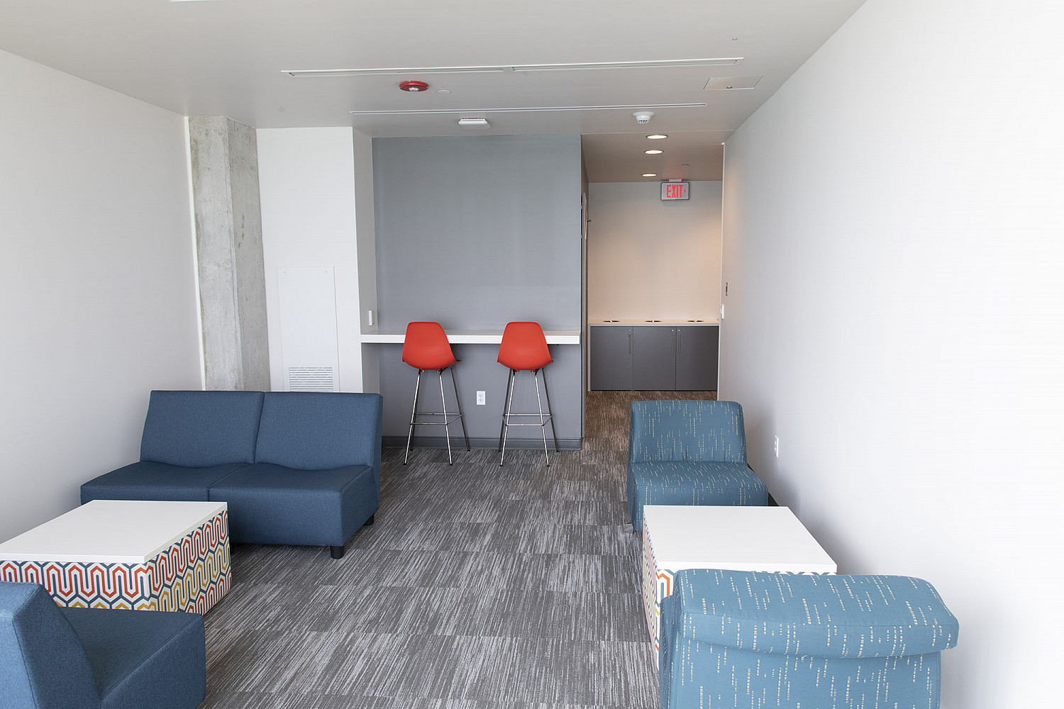 The Tower Residence Hall lounge.