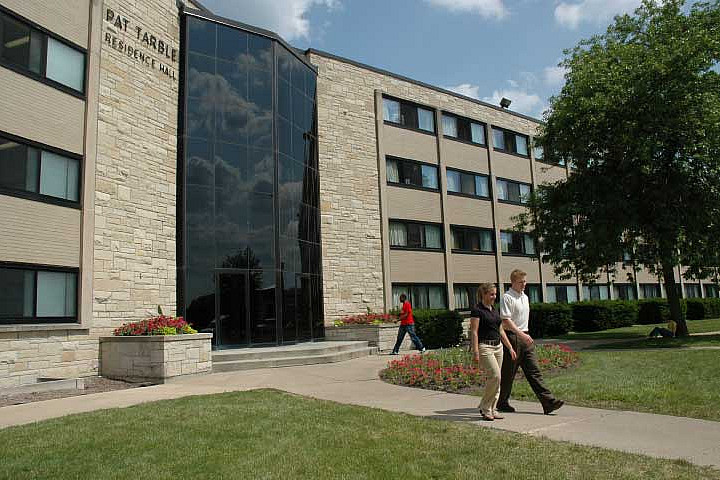 Pat Tarble Residence Hall is a traditional, all-female hall with standard double rooms, a few single rooms, one quad room, and some suite...