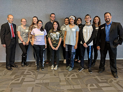 Social work students participated in a lunch and discussion with former Maine governor John Balda...