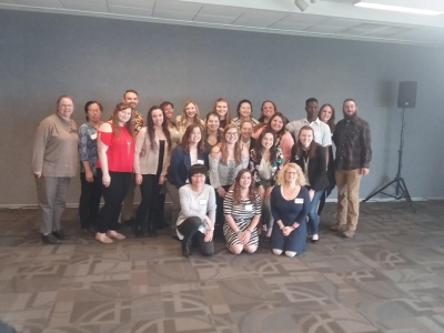 Social work class of 2019 after the senior banquet.