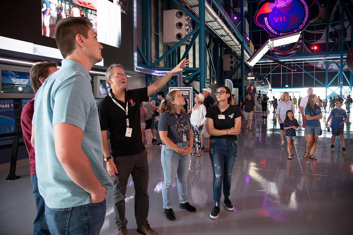 Prof. Kevin Crosby and students at NASA Kennedy Space Center.