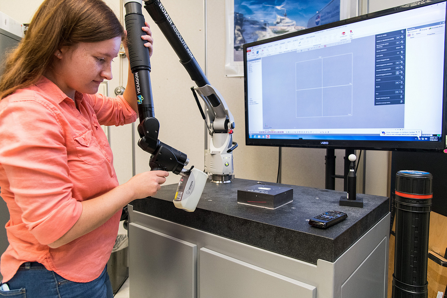 Carthage alumna, Megan Janiak, working at NASA's Kennedy Space Center during her internship.
