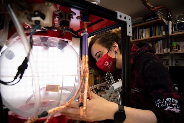 Carthage Microgravity Team working on their experiment.