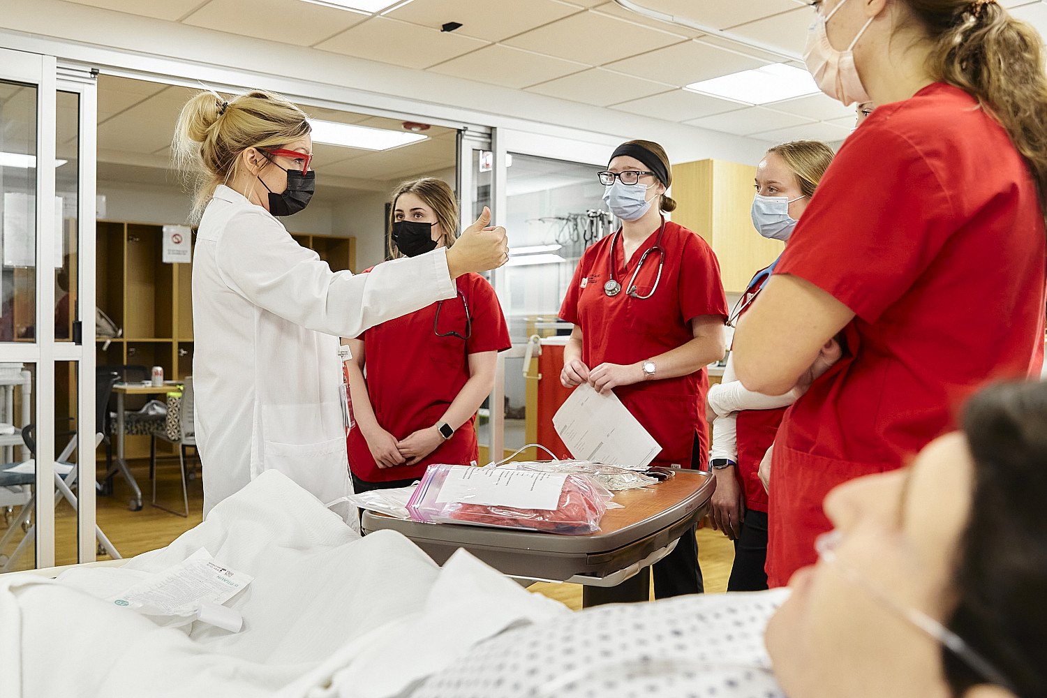 Students in Carthage's popular nursing major receive hands-on training in the nursing simulation lab.