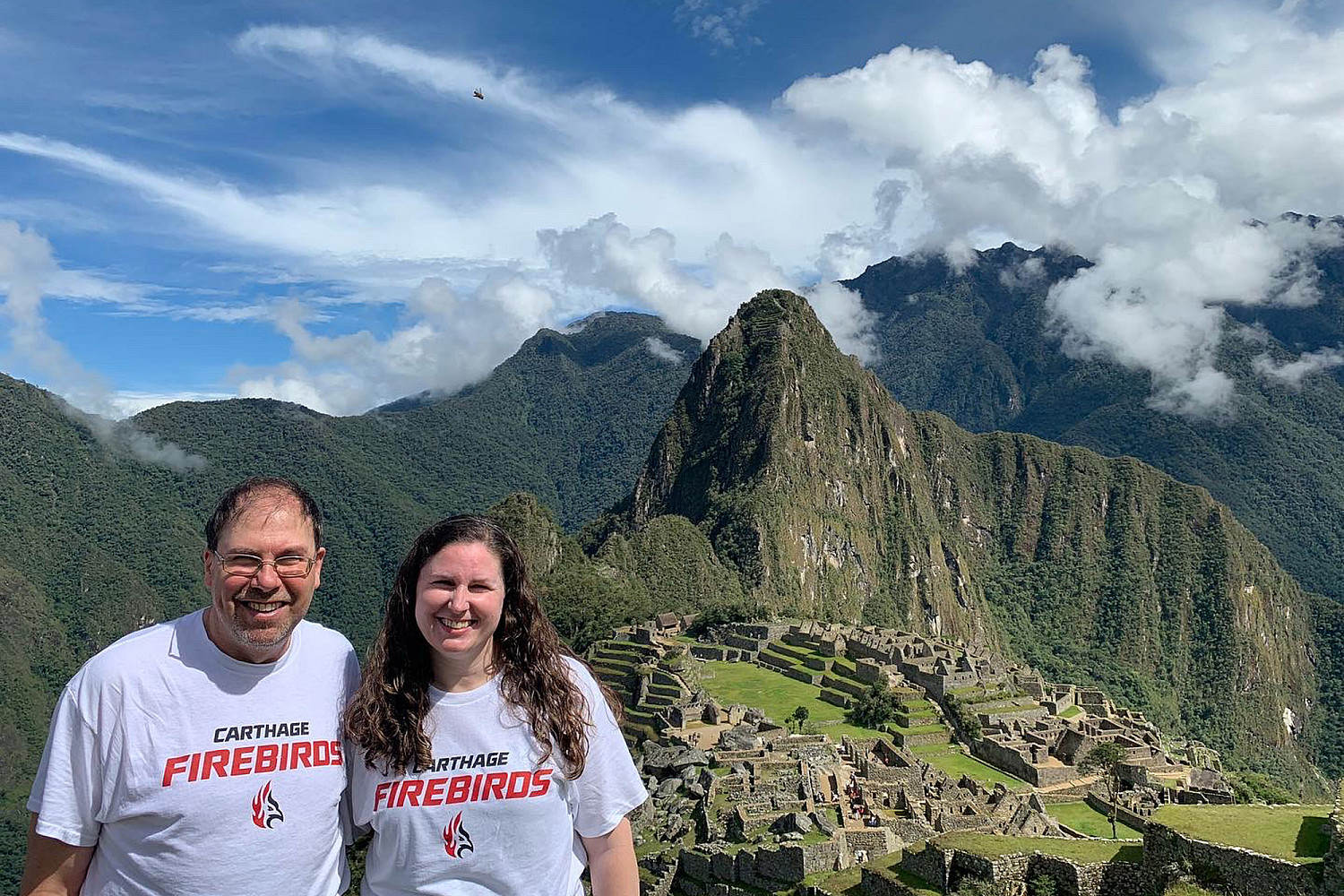 Profs. Jeff Roberg (political science) and Maribel Morales (modern languages) in Peru on a J-Term study tour.