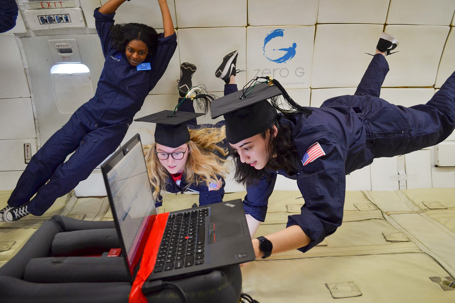 You'll have out-of-this-world opportunities, like these student researchers donning their graduation caps for one last zero-g flight befo...