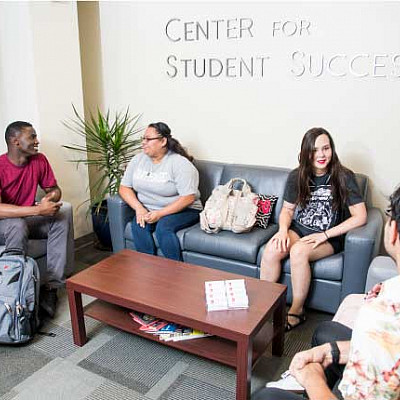 Students sitting in the Center for Student Success.