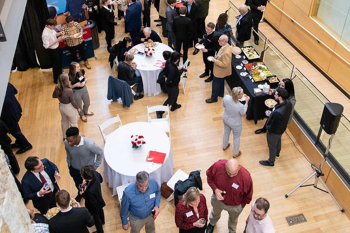 The A. W. Clausen Center for World Business offers several classrooms, conference rooms, a 200-person theatre, and several indoor and out...
