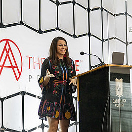 A Carthage alumna presenting at the annual Aspire Conference.