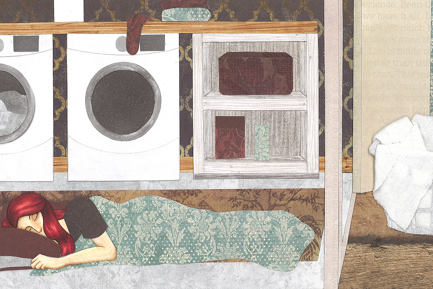 Assorted paper and Copic marker on bistol board, Spring 2018 (from Senior Thesis Exhibition), Courteney Timm '18