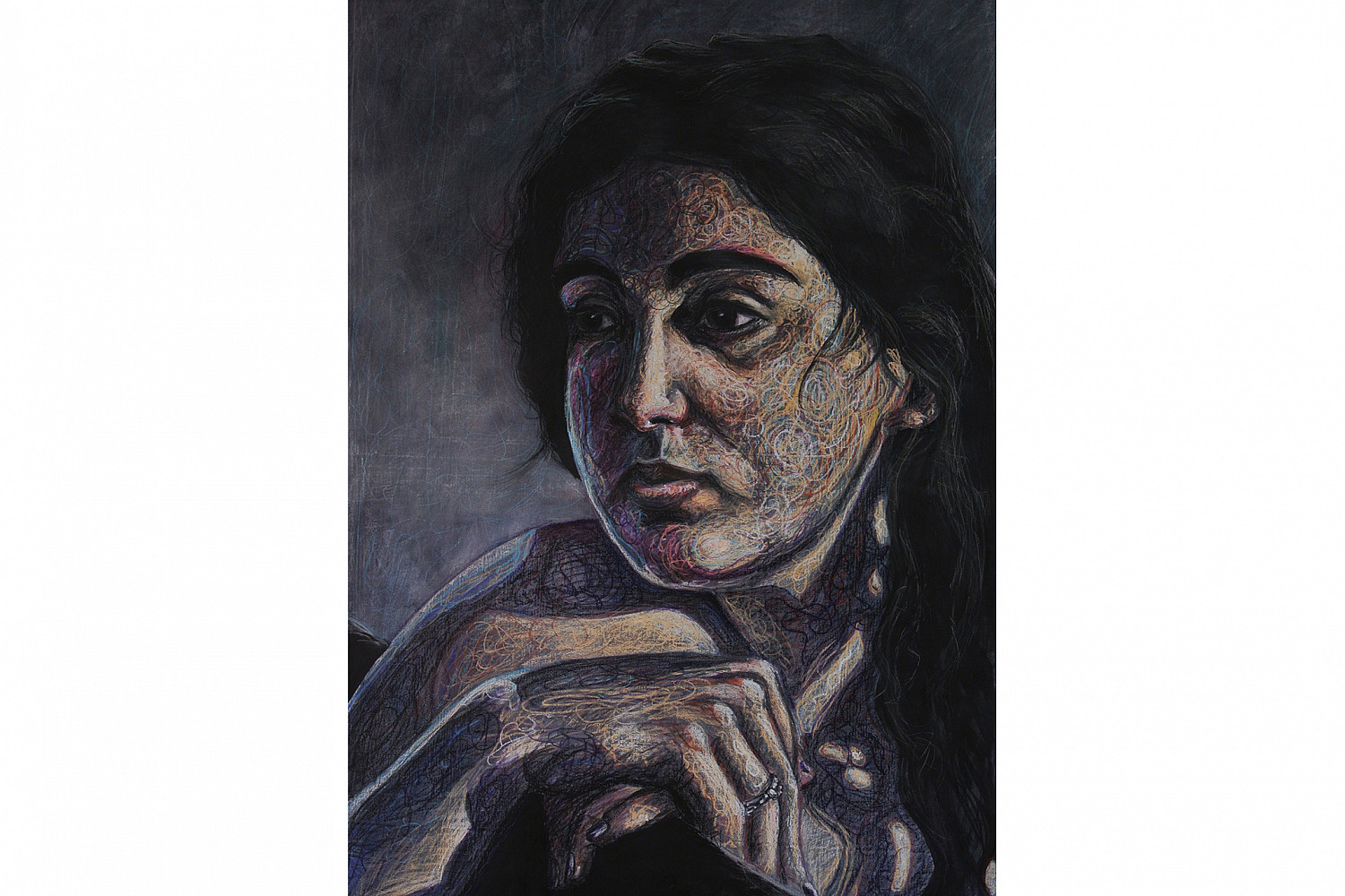 Paper, acrylic, and oil pastel, 2017, Paul Salsieder '18