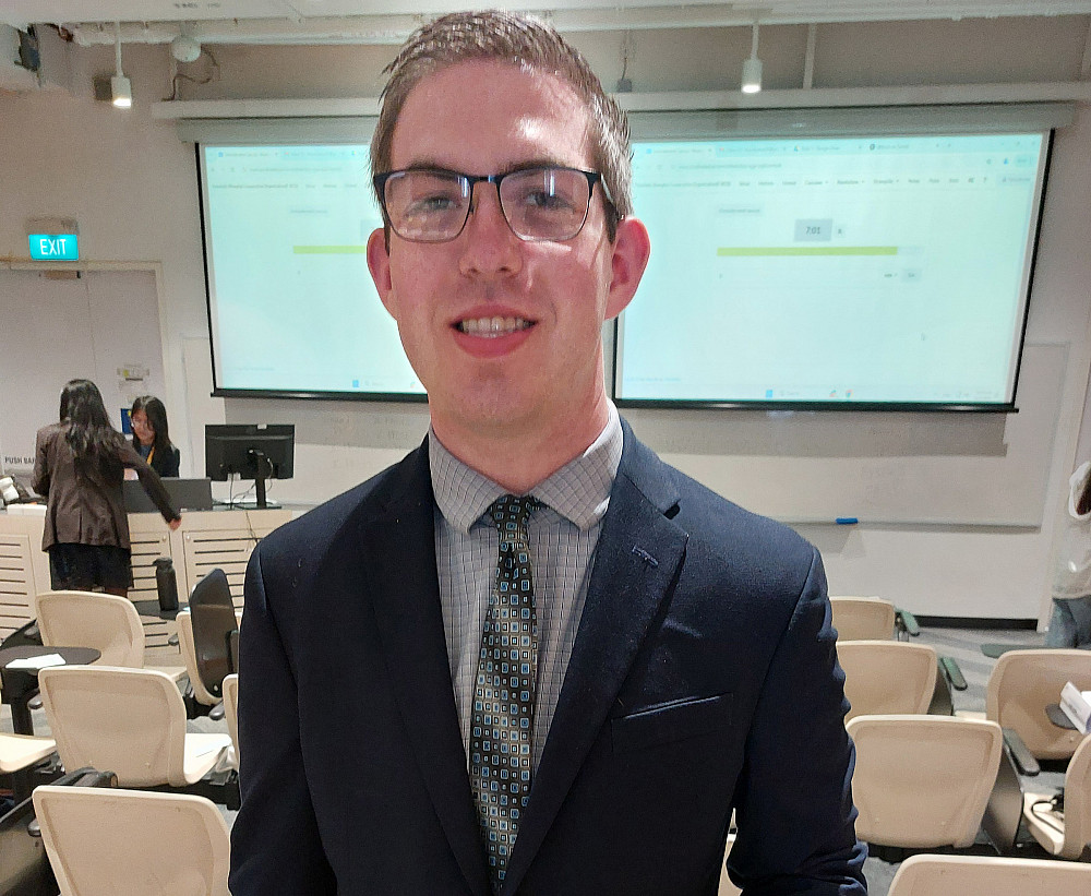 Brandon Swensen '26 representing the Russian Federation in the Futuristic-Shanghai Cooperation Organization (F-SCO).