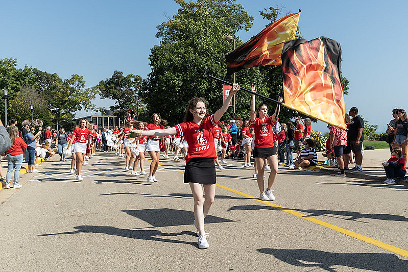 Student organizations, Greek organizations, athletic teams, and others walked in the Homecoming Parade.