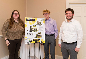 EDPA Midwest Chapter Design Challenge Team 1 (from left to right): Laura Stockum '25, Aiden Miller '25, and Silas Stefanowski '26.