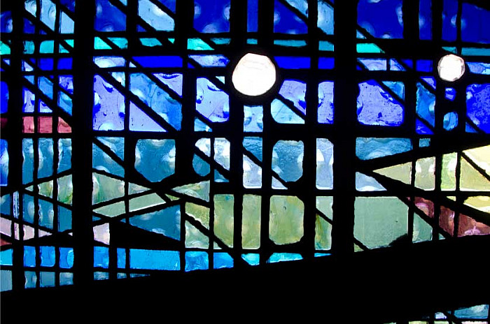 Stained glass in the A. F. Siebert Chapel