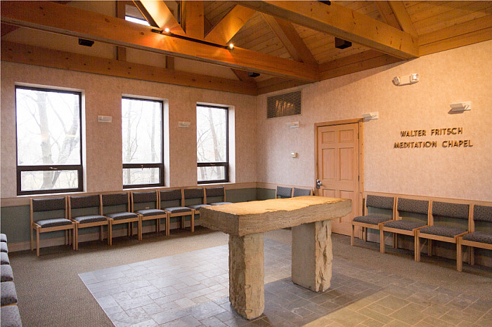 Inside of the Fritsch Meditation Chapel.