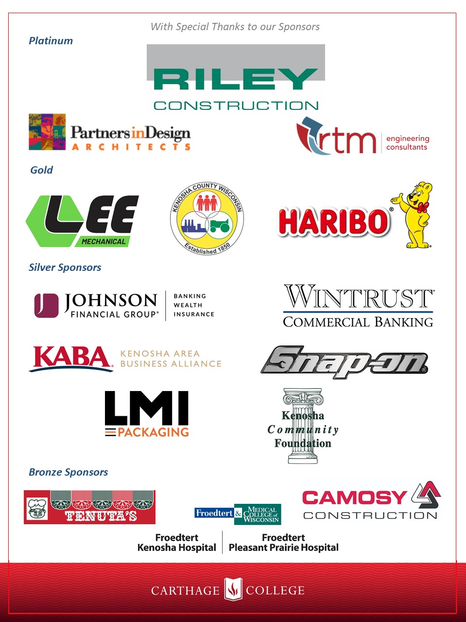 The BPC is generously sponsored by Riley Construction, Partners in Design Architects, RTM Enginee...