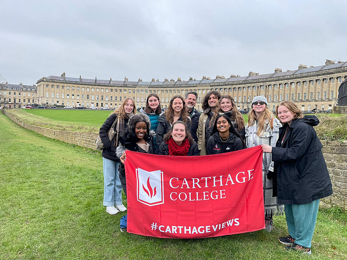 A Carthage class standing outside of The Royal Crescent in Bath, England.