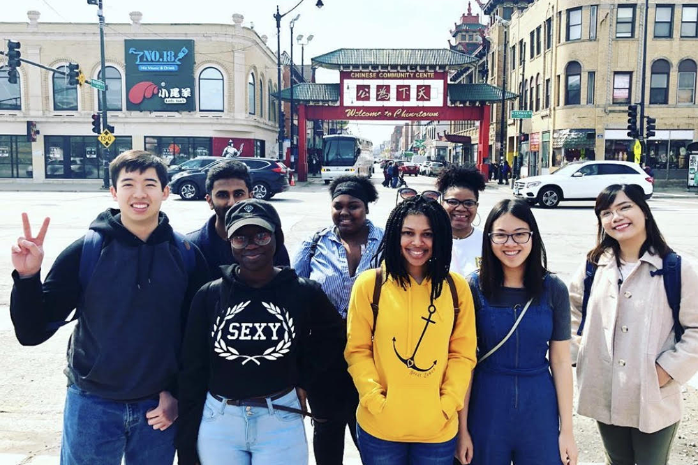 Many faculty take advantage of the proximity to Milwaukee and Chicago; here, students visit Chicago's Chinatown.