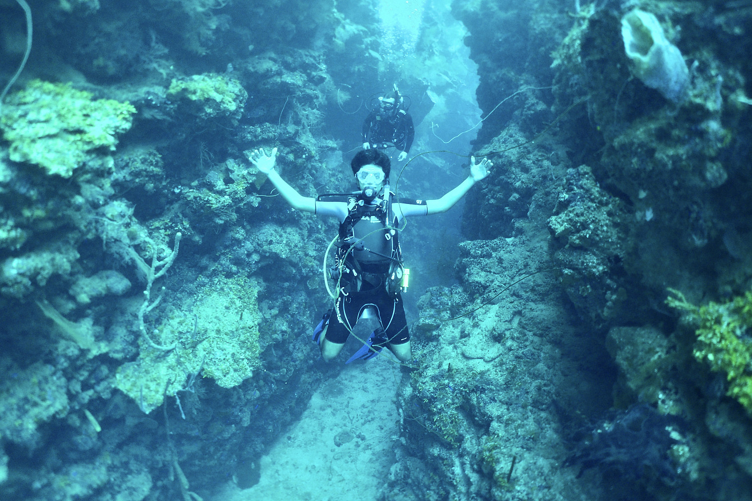 Students scuba diving in Honduras for J-Term.