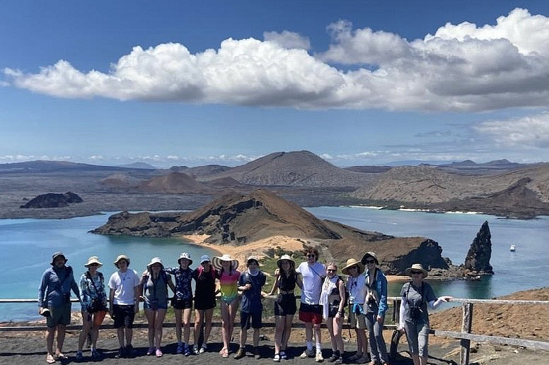 Students on a study tour in the Galápagos Islands.