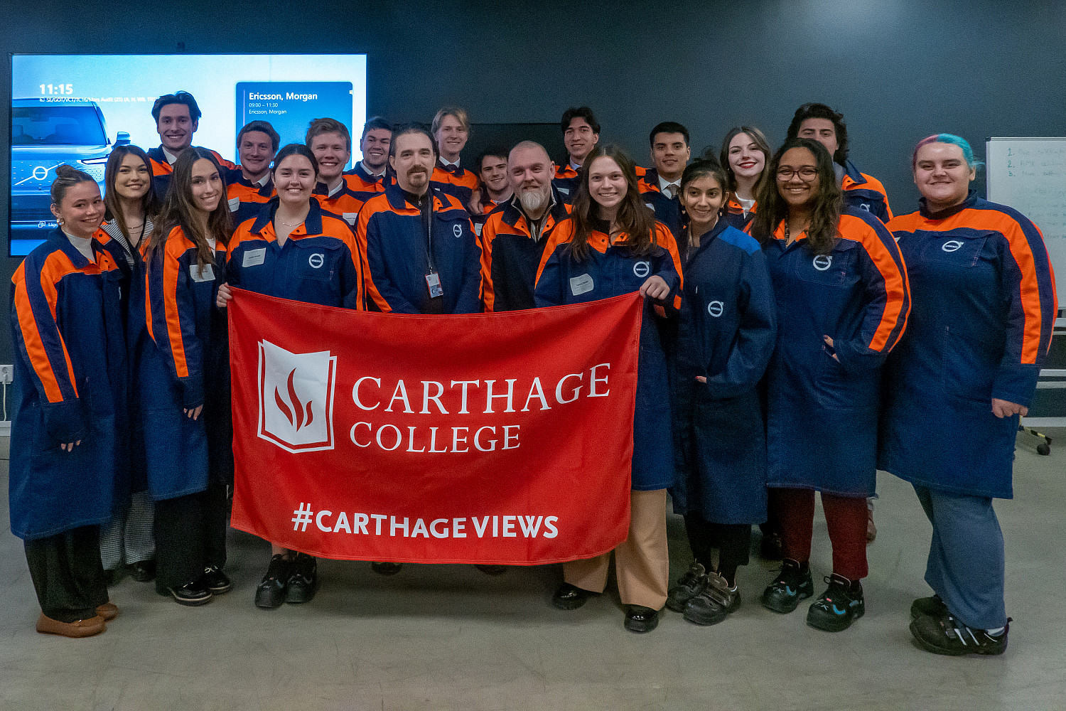 Students at Volvo headquarters in Gothenburg, Sweden.