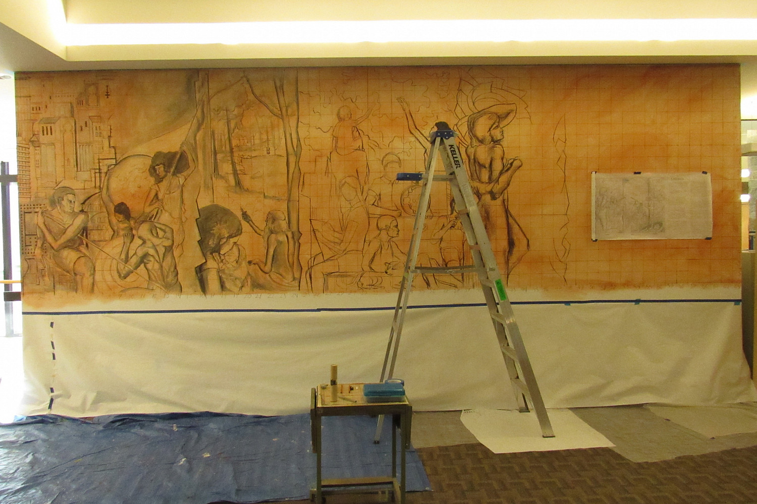 Hedberg Library Domains of Knowledge Mural by Paul Salsieder '18