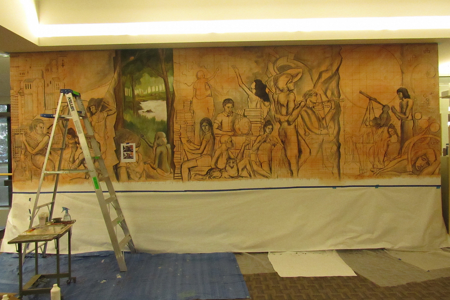 Hedberg Library Domains of Knowledge Mural by Paul Salsieder '18