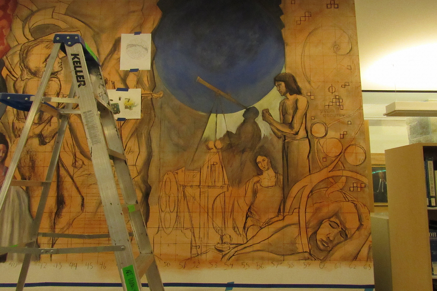 Hedberg Library Domains of Knowledge Mural by Paul Salsieder '18