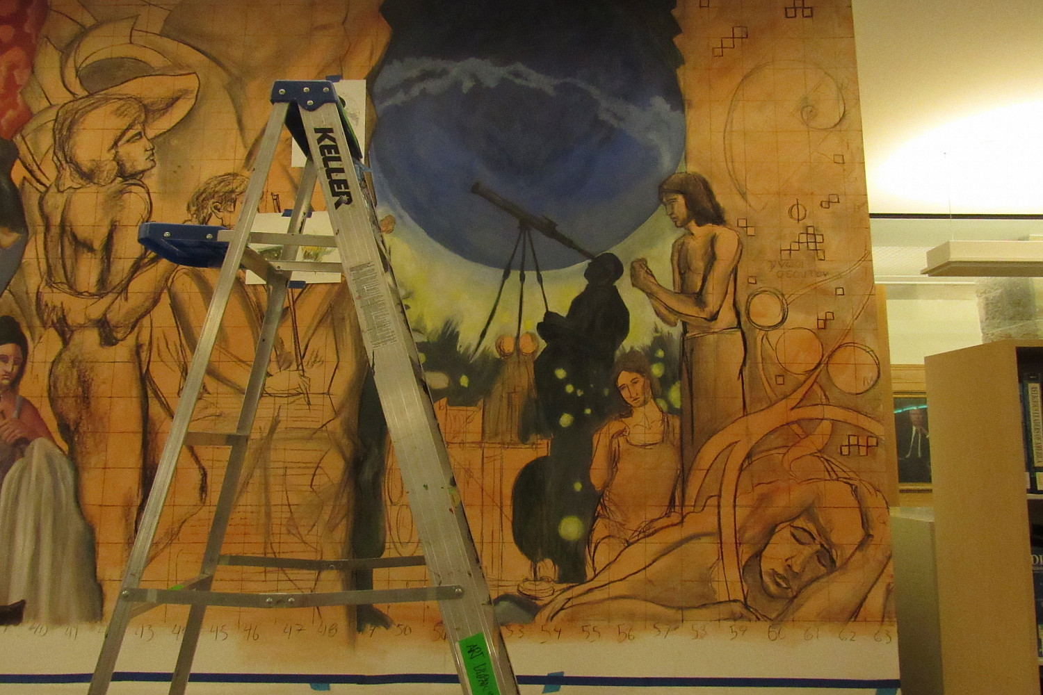 Hedberg Library Domains of Knowledge Mural by Paul Salsieder '18