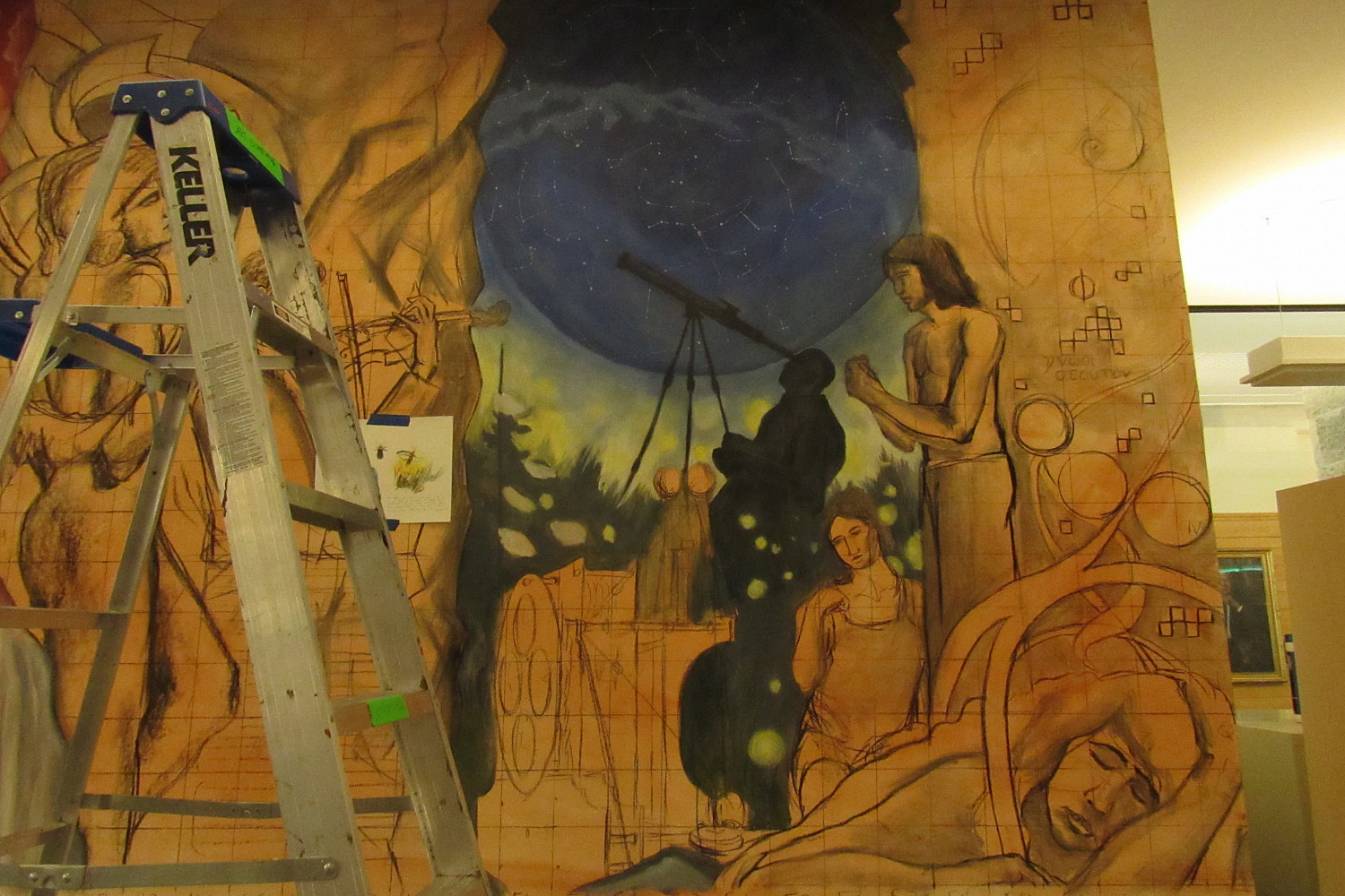 Hedberg Library Domains of Knowledge Mural by Paul Salsieder '18