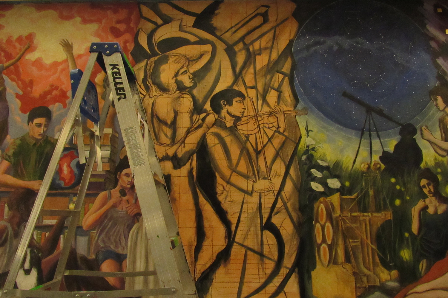 Hedberg Library Domains of Knowledge Mural by Paul Salsieder '18