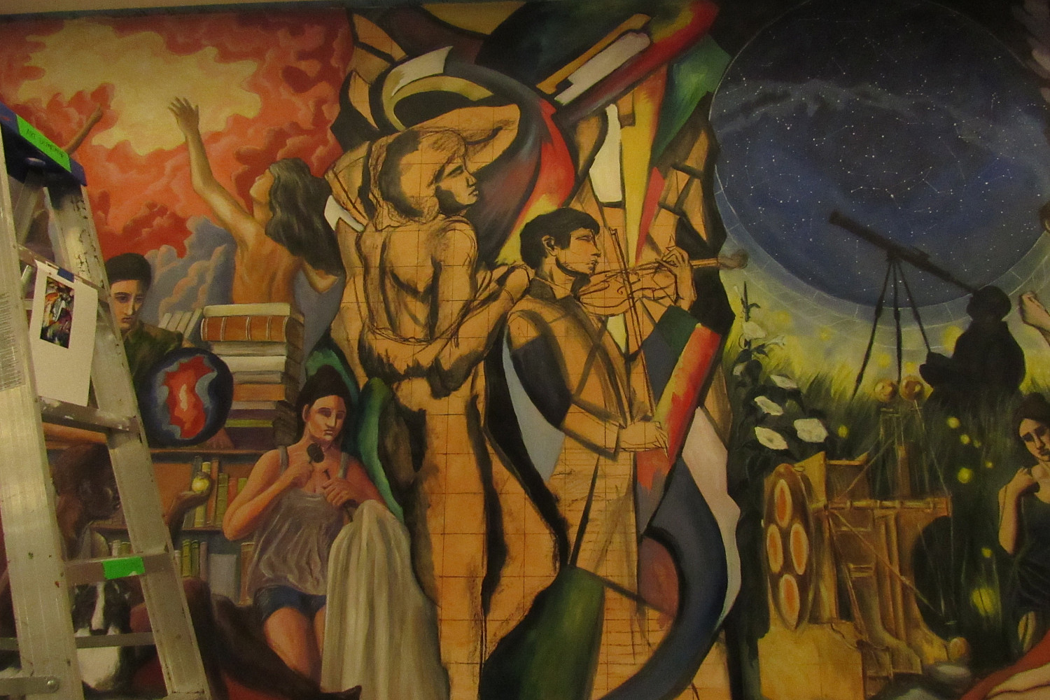 Hedberg Library Domains of Knowledge Mural by Paul Salsieder '18