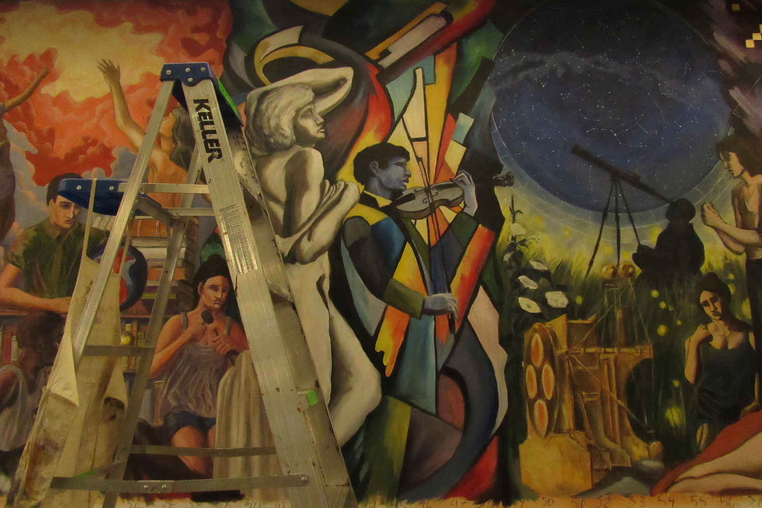 Hedberg Library Domains of Knowledge Mural by Paul Salsieder '18