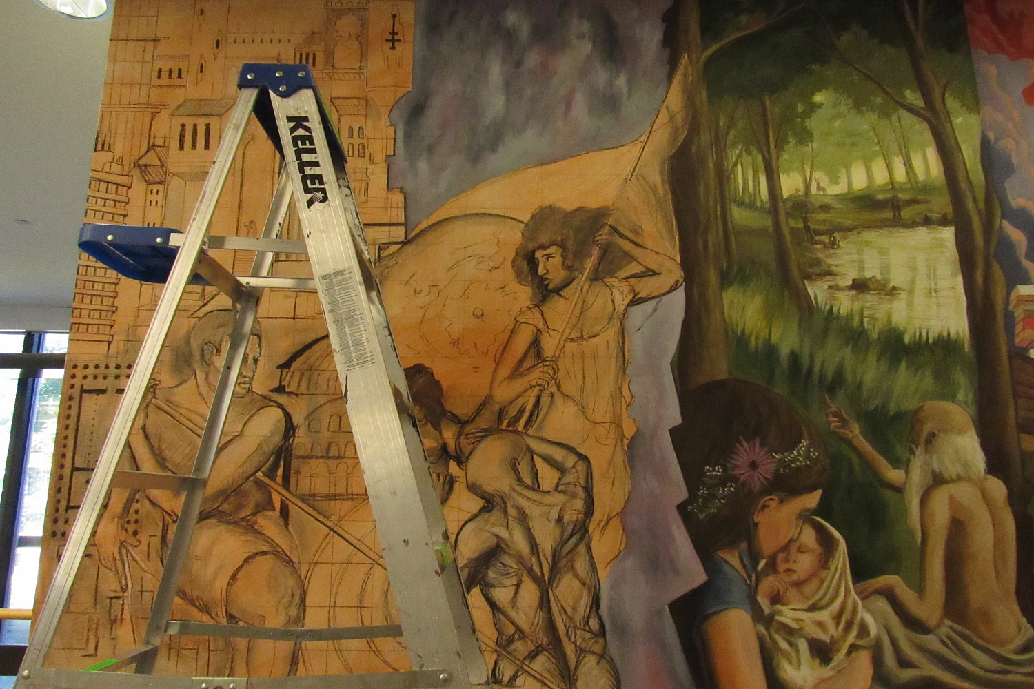 Hedberg Library Domains of Knowledge Mural by Paul Salsieder '18