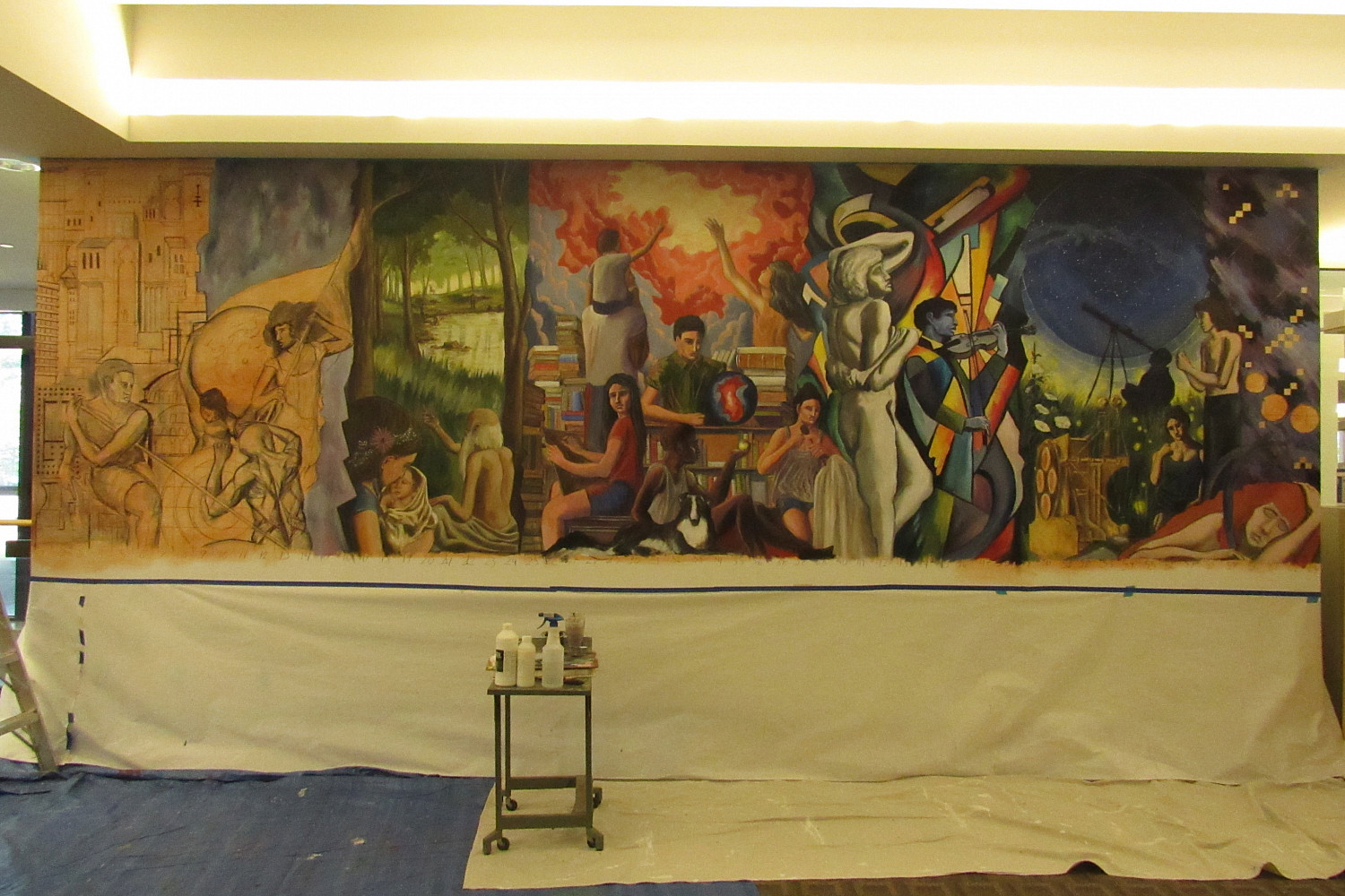 Hedberg Library Domains of Knowledge Mural by Paul Salsieder '18