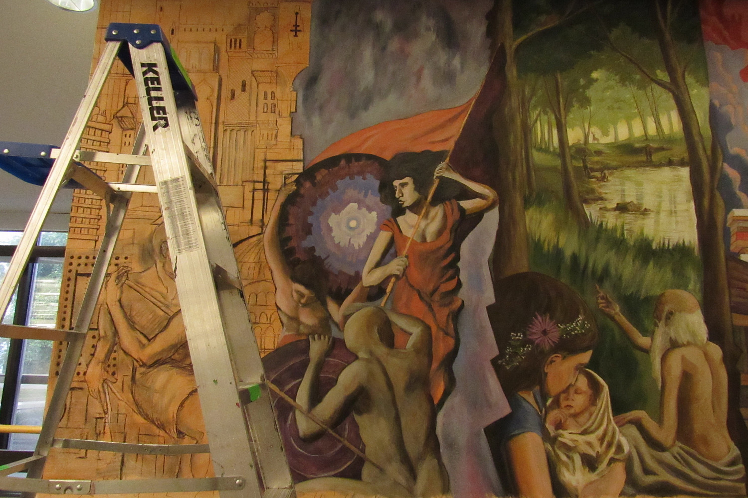 Hedberg Library Domains of Knowledge Mural by Paul Salsieder '18