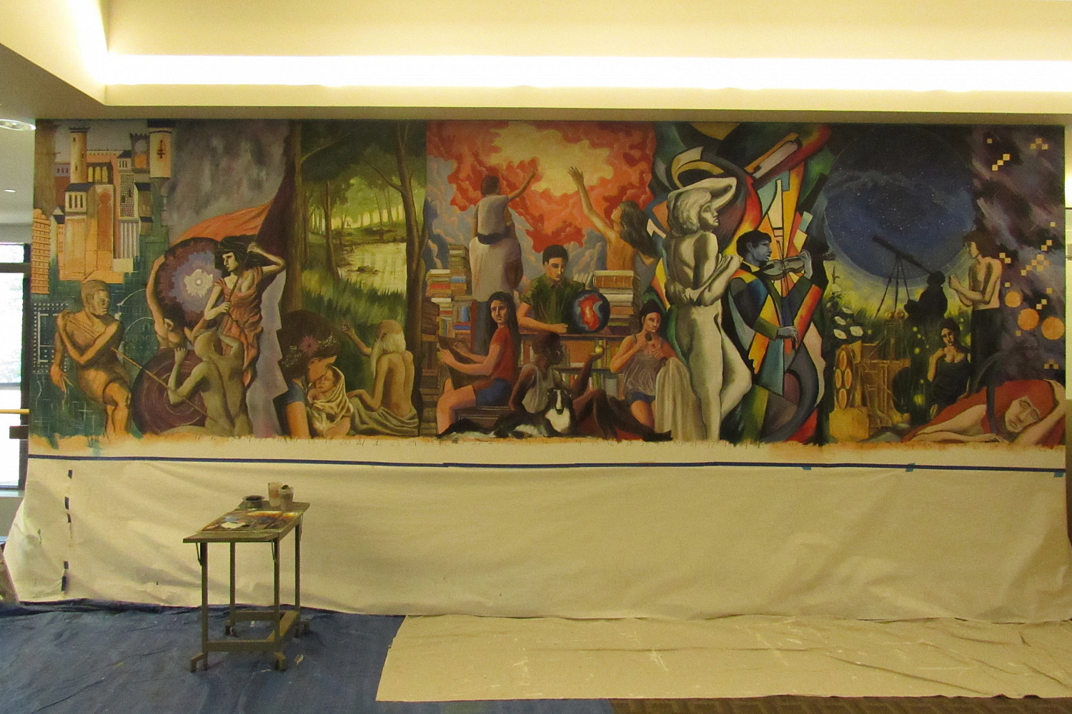 Hedberg Library Domains of Knowledge Mural by Paul Salsieder '18