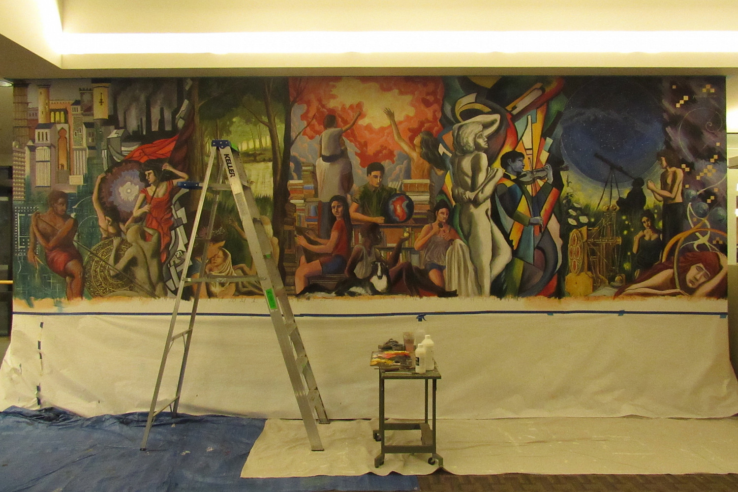 Hedberg Library Domains of Knowledge Mural by Paul Salsieder '18