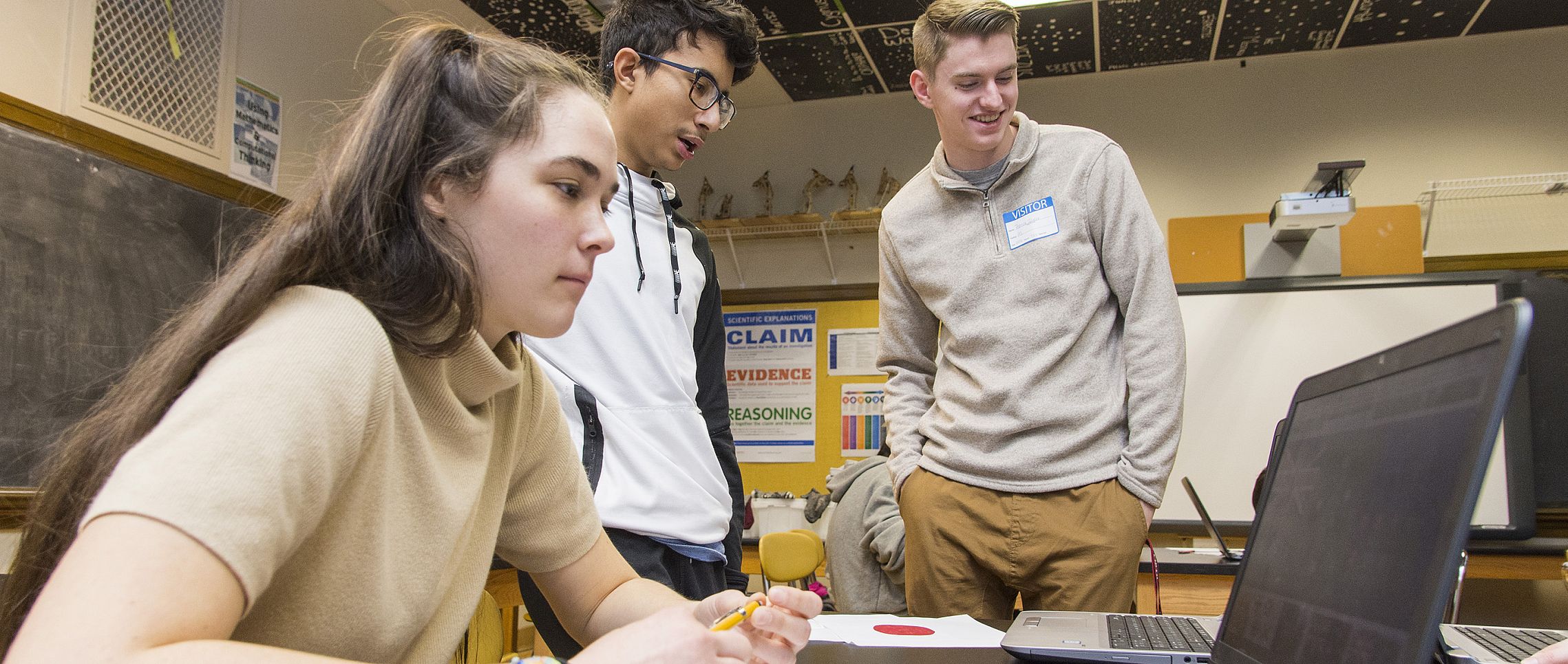 Noyce students work in a classroom.