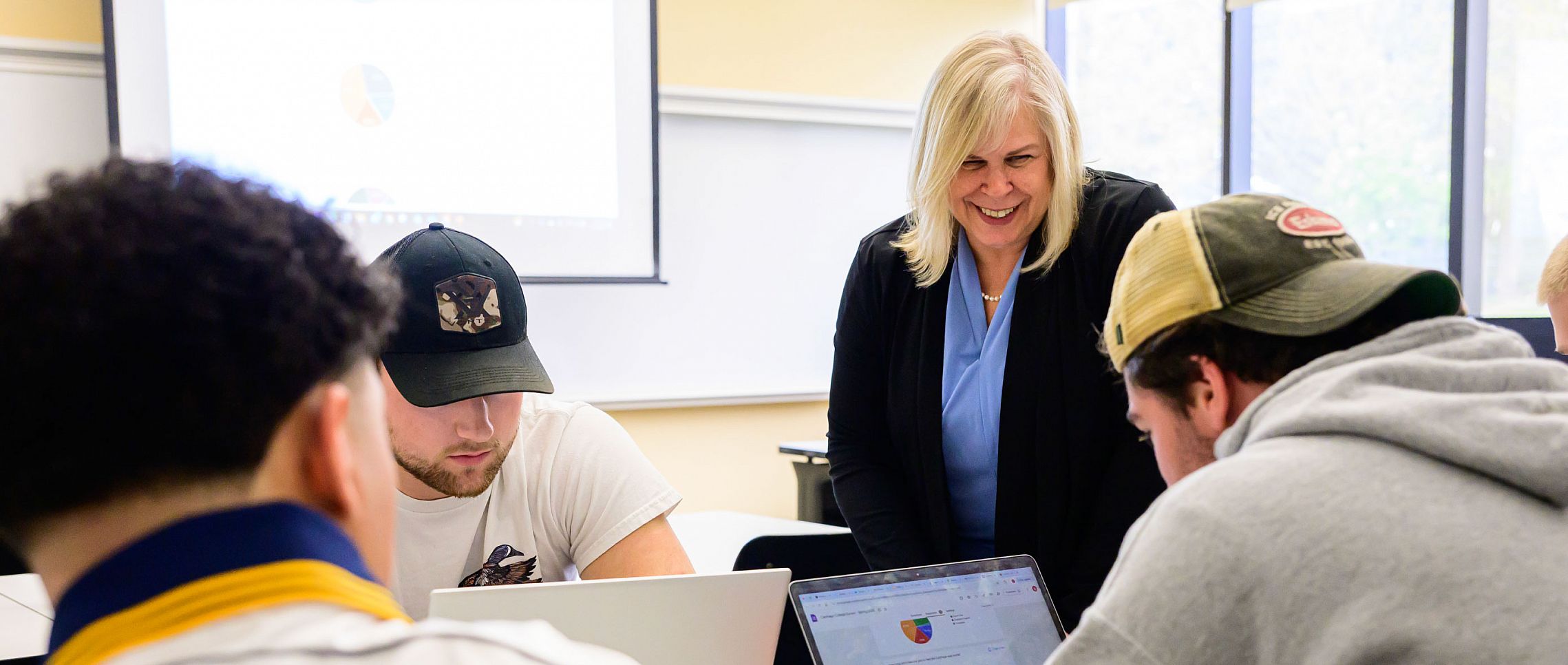 Marketing students in a classroom.