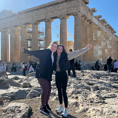 Two Carthage students in Greece.